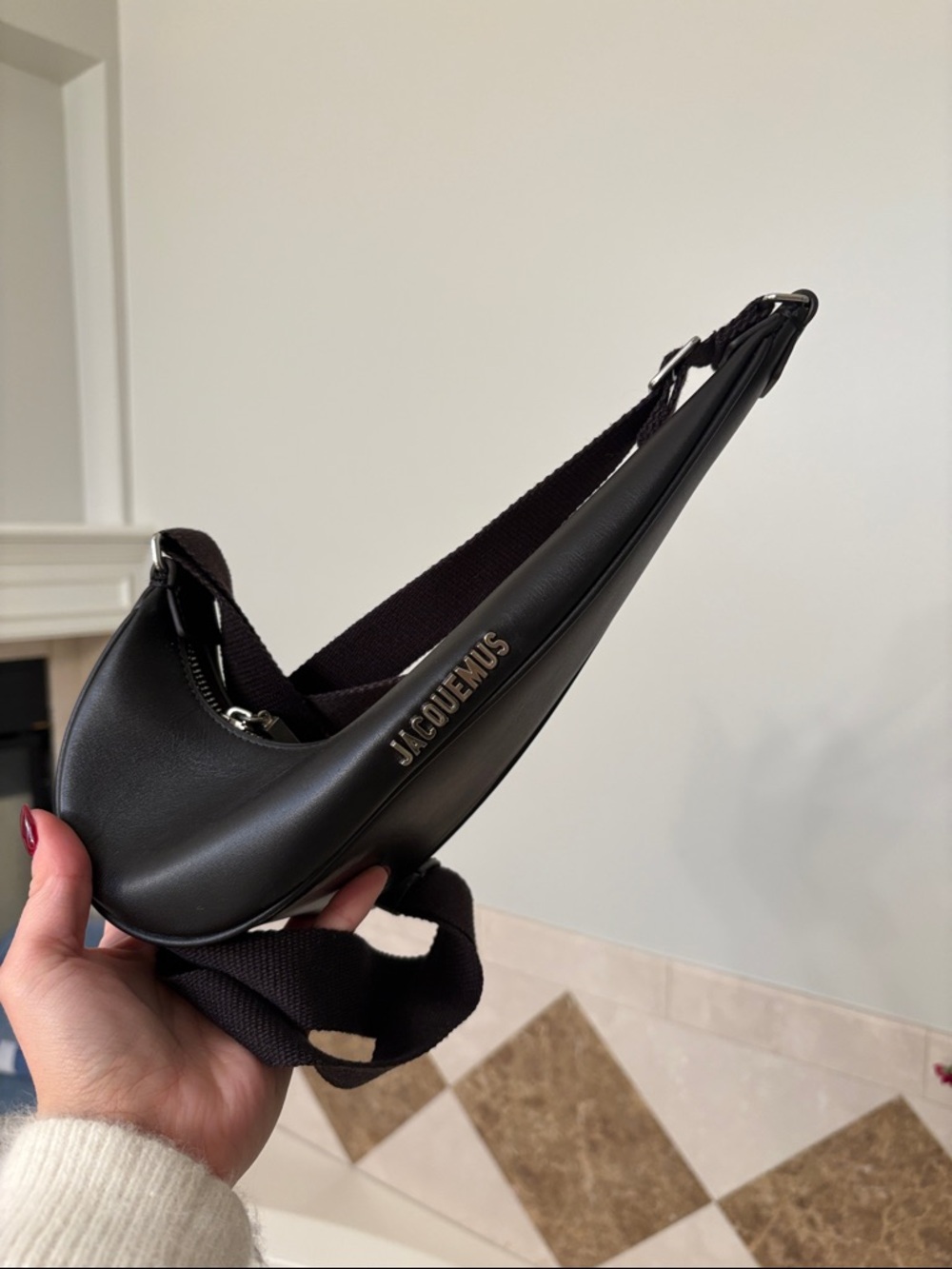 Jacquemus Black Crescent Leather Shoulder Bag